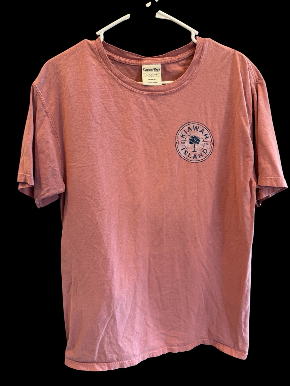 Comfort Wash Men's Short Sleeve Tee - Dusty Rose with Navy Logo